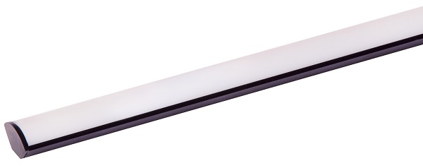 Алюминиевый профиль угловой черный 1616 (2 м), матовый рассеиватель, 2 заглушки, 3 крепежа TDM
