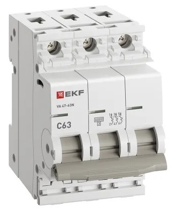 Автоматический выключатель ВА 47-63N C63/3 6кА Proxima EKF