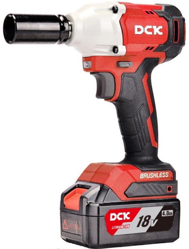 Гайковерт аккум ударный бесщеточный DCK KDPB298, 18В, 1/2 ", 2*4А/ч. 300НМ