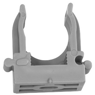 Крепеж-клипса для труб 16 мм СЕРАЯ прямой монтаж FIXIN (100шт)