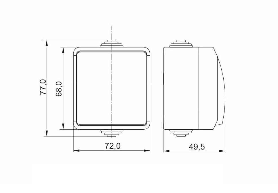 Выключатель ОУ проходной 1-кл. серый IP54 AQUATIC IEK