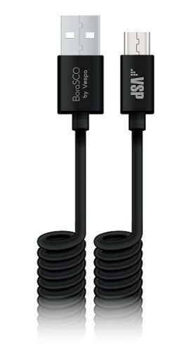 Дата-кабель USB-micro USB; 2А;2м; витой, черный Borasco