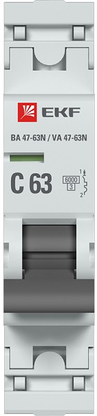 Автоматический выключатель ВА 47-63N C63/1 6кА Proxima EKF
