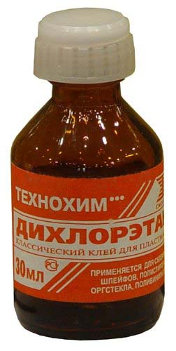 Клей для пластмассы "Дихлорэтан" фл.30мл (стекло) 10/210 Стан