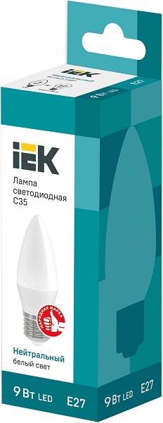 Лампа LED C35 E27 4000К 9Вт 810Lm IEK