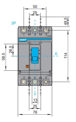 Выключатель автоматический 3п 100А 25кА NXM-125S (R) CHINT 131362