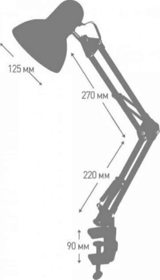 Светильник настольный UF-312P С04 E27 Красный на струбц. Ultraflash