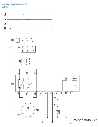 Система плавного пуска эл. двиг. DS7-342SX055NO-N (30кВт,55А,110/230V)