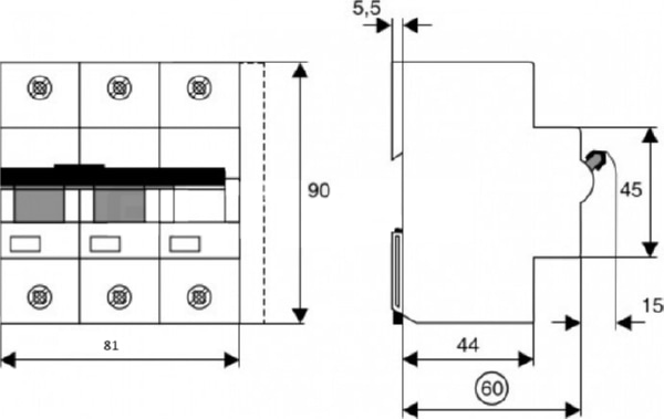 Автомат PLHT-C25/3 (C) 25А 3-pol