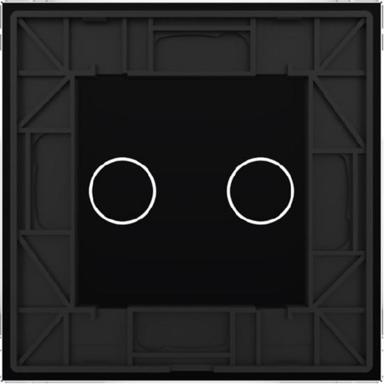 Панель 2кл сенсорного выключателя, цвет чёрный, стекло