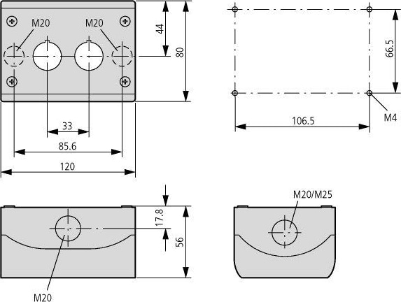 Корпус для поверхностн. монтажа M22-I2 двойн.