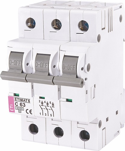 Автоматический выключатель ETIMAT6 C63/3 6кA ETI