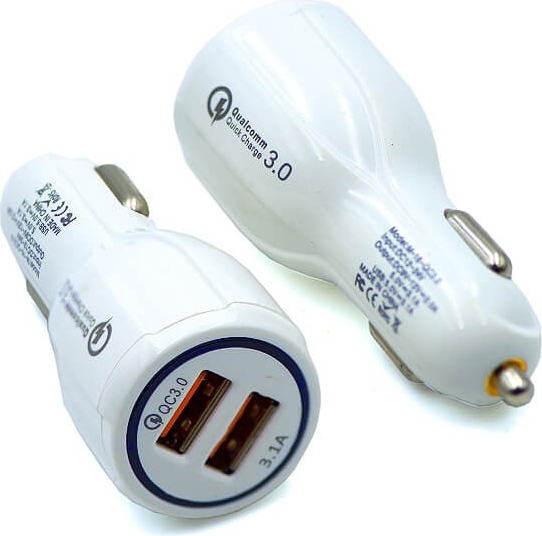Автозарядка для телефона в прикуриватель 2-USB 3.2A, подсветка 1-10