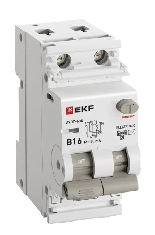 АВДТ-63N B16/1+N 30мА, тип АC, 6кА PROXIMA EKF