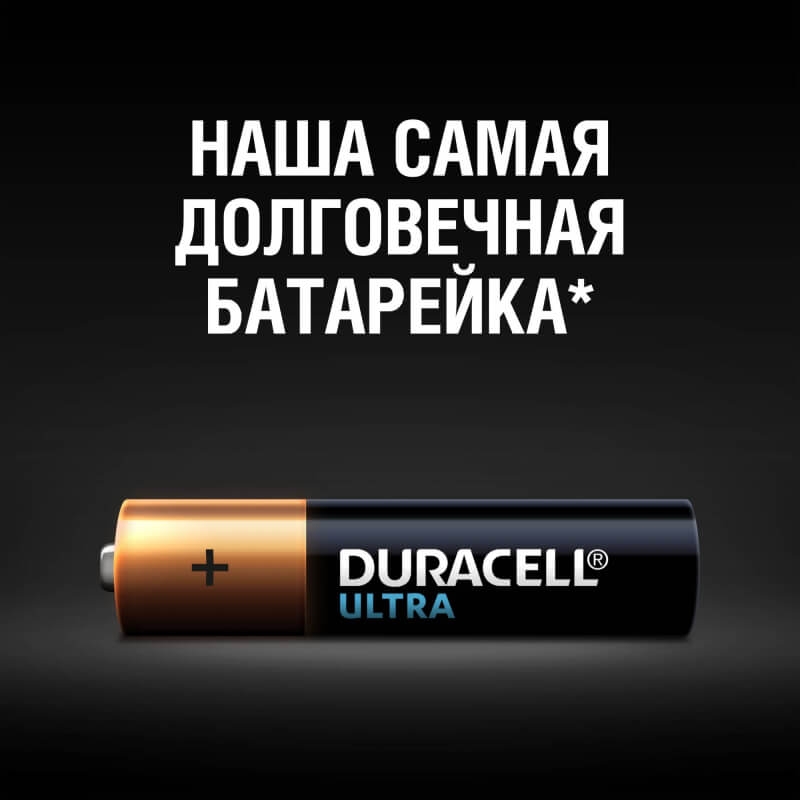 Элемент питания Duracell LR03 Ultra Power BL-4 (батарейка,1.5В)