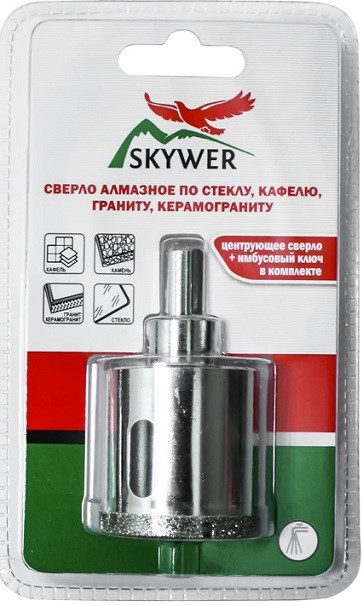 Сверло алмазное 60мм (кафель,стекло,гранит,керамогранит) "SKYWER"