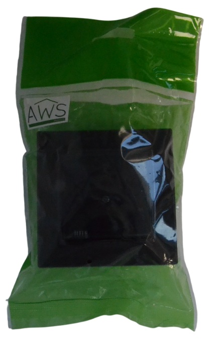 Розетка 1-я с крышкой с/з чёрная SD-P1013B "Standard" AWSproducts