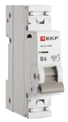 Автоматический выключатель ВА 47-63N B 6/1 6кА Proxima EKF (без НДС)