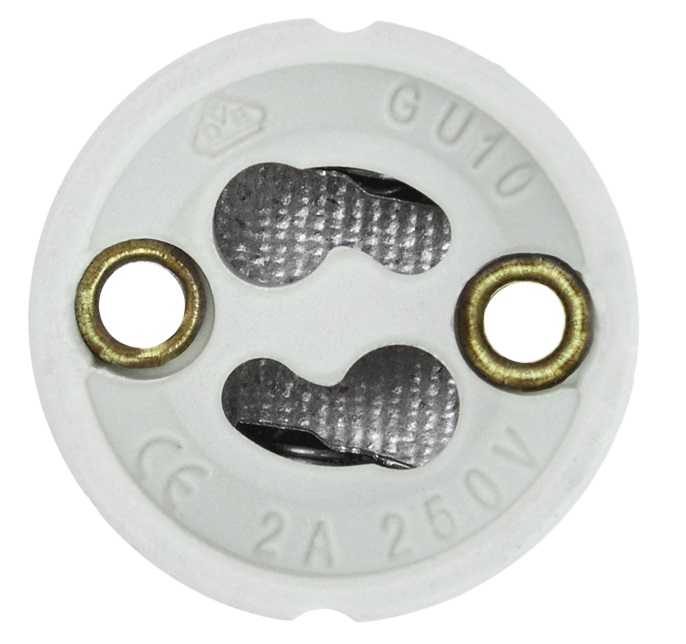 Патрон GU10, керамический, белый WOLTA