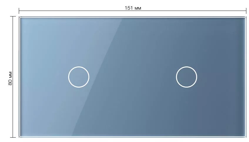Панель для 2-х сенсорных выключателей (1+1) Синий Livolo