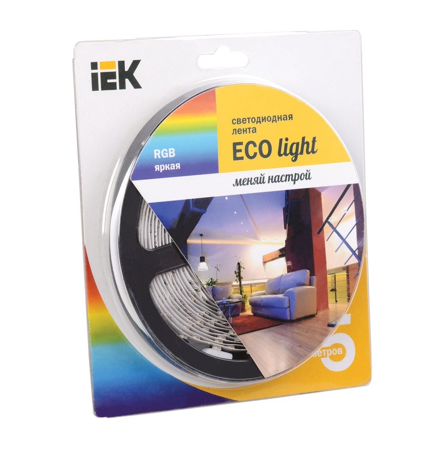 Светодиодная лента LED 5м LSR-3528RGB54-4.8-IP20-12V, 54LED/m, 4,8W/m, RGB, IEK