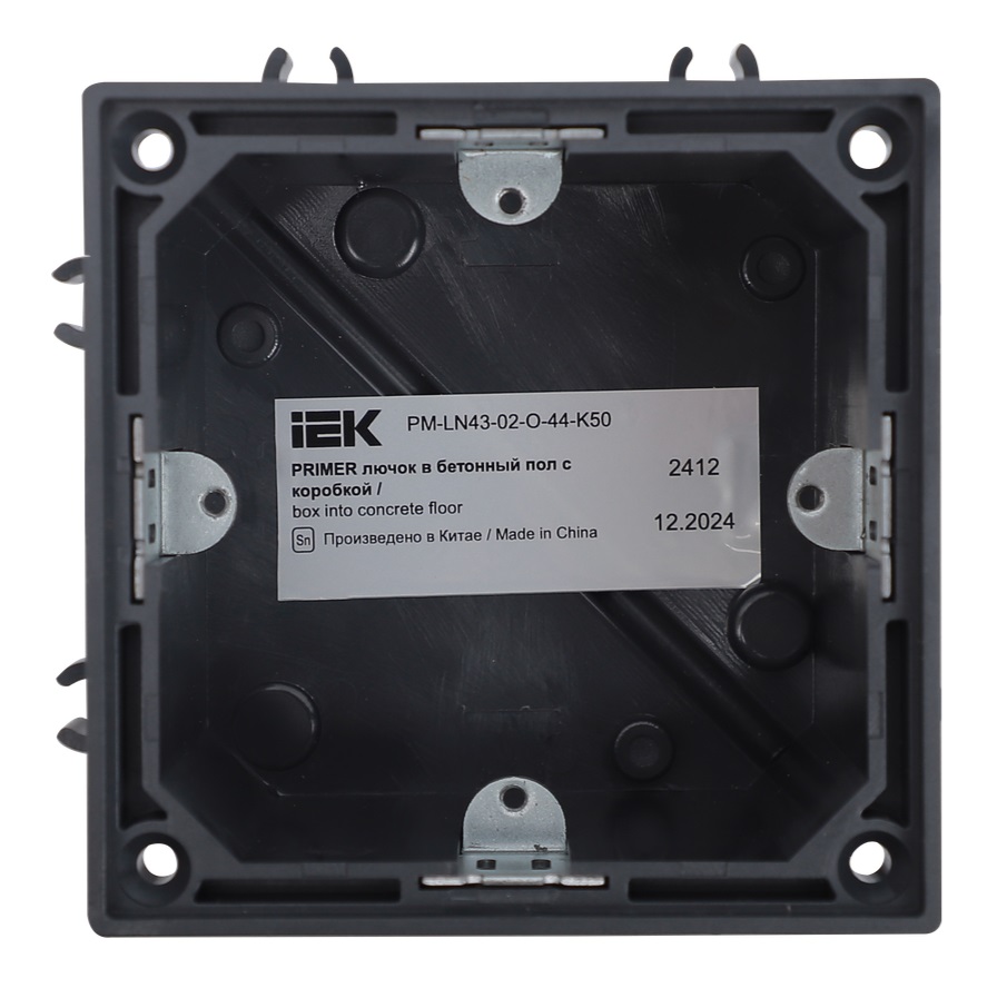 Лючок в бетонный пол с коробкой на 2 модуля IP44 мат никель PRIMER IEK