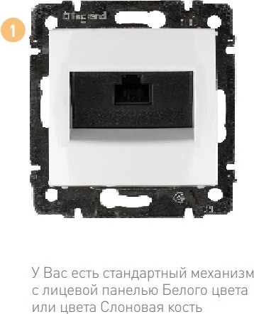 Лицевая панель розетки RJ-45 Алюминий Valena LEGRAND