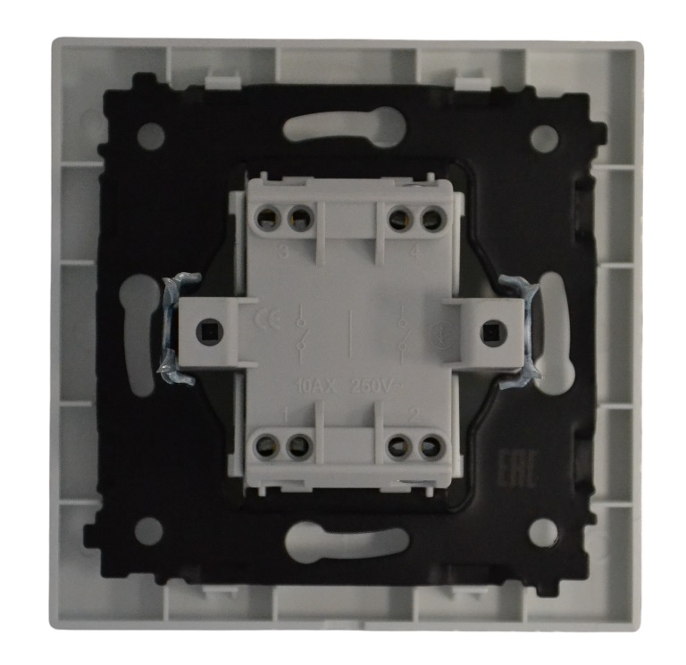 Выключатель 2-кл. с подсветкой белый SD-P1006W "Standard" AWSproducts