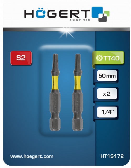 Биты ударные Torx T40 50мм (2 шт.) HOEGERT