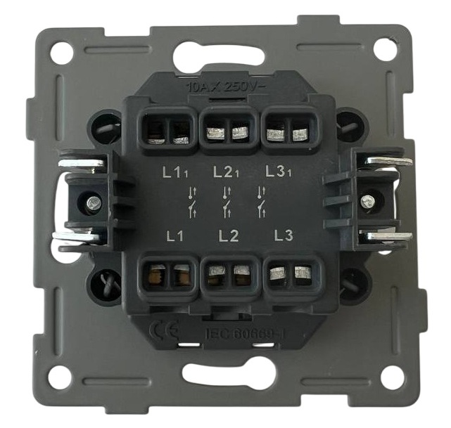 Выключатель 3-кл. белый U1A-003 SoftTouch "Uno" AWSproducts