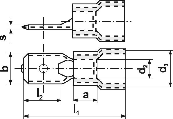 Кабельный наконечник TSE 6.3/6 (упак.-100шт.)