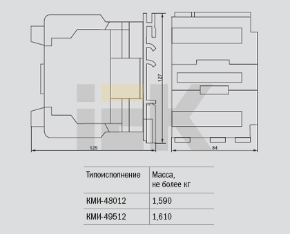 Контактор КМИ-49512 95А 230В/АС3 (1н.о.+1н.з.) ИЭК