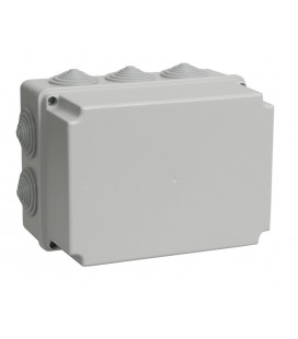 Коробка КМ41244 распаячная для о/п 190х140х70мм IP55 (RAL7035, 10 гермовводов)