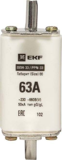 Вставка плавкая ППН-33 160/63А 660В габарит 00 EKF