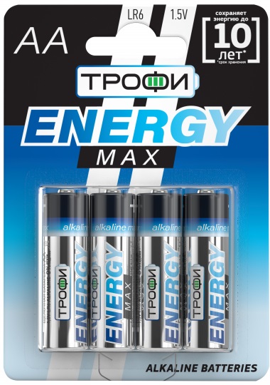 Батарейки Трофи LR6-4BL ENERGY MAX Alkaline (40/640/20480)