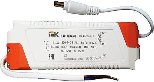 LED-драйвер MG-40-600-01 E, для LED светильников 6565, 6566 36Вт, IEK (без светильника не продается)