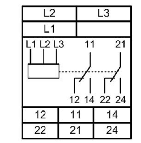 Реле контроля асимметрии фаз РКФ-М06-12-15 AC400В 3 фазн.