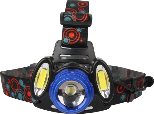 Фонарь Ultraflash E1334 (налоб акк 3,7В, синий  /черный, 3LED, 4 Ватт, фокус, 2 ак 4 реж, метал,)