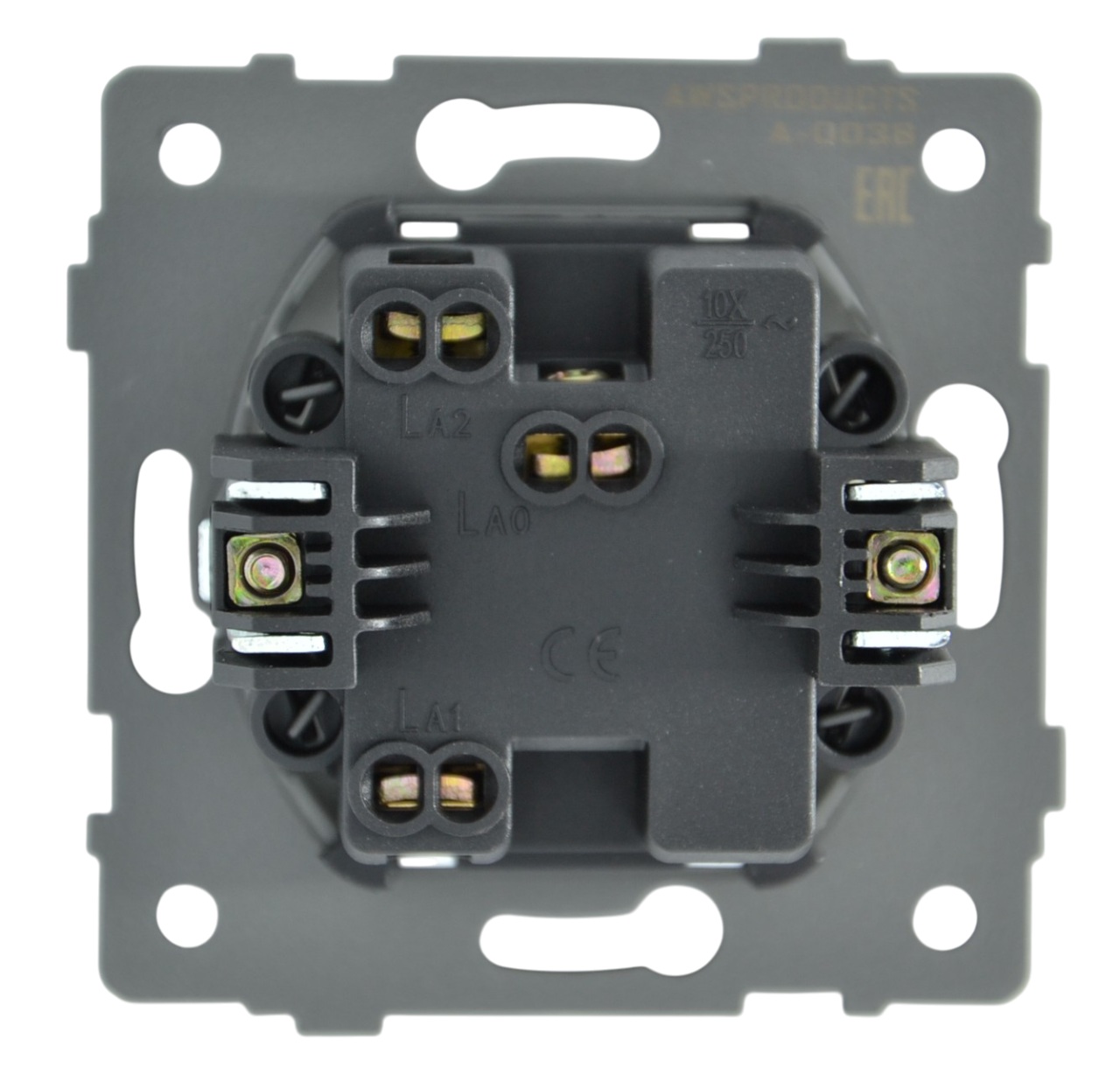 Выключатель проходной 1-кл. чёрный A-003B "Aura" AWSproducts