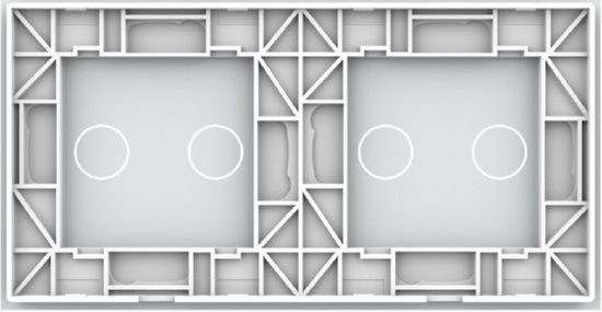 Панель для двух сенсорных выключателей Livolo, 4 клавиши (2+2), цвет белый, стекло