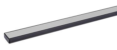 Алюминиевый профиль накладной черный 1506 (1 м), матовый рассеиватель, 2 заглушки, 2 крепежа TDM