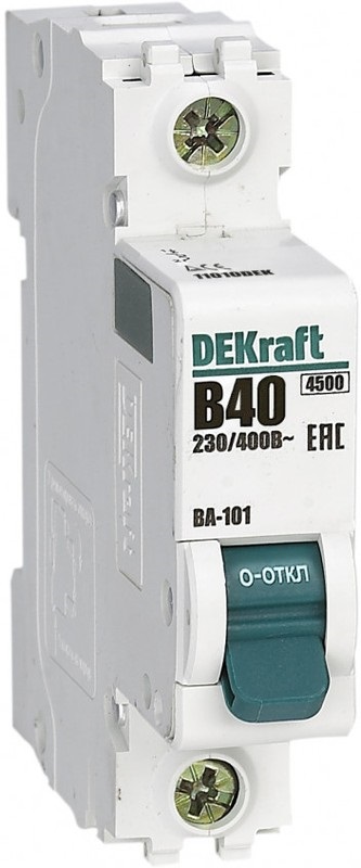 Автоматический выключатель ВА-101 B40/1 4.5кА Dekraft