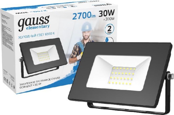 Прожектор светодиодный LED GAUSS  30W 220V 2700Lm 6500K IP65