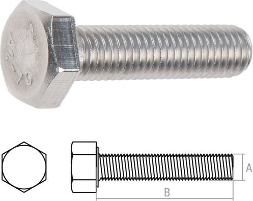 Болт нерж. DIN 933 М 8х25 (4 шт.) (Пакетик)