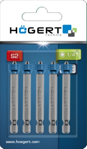 Бита PH2, 65 мм, магнитный наконечник, сталь S2 2шт. HOEGERT