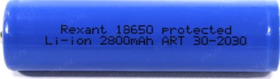 Аккумулятор Rexant Li-ion 18650 protected с защитой  2800 mAH 3,7