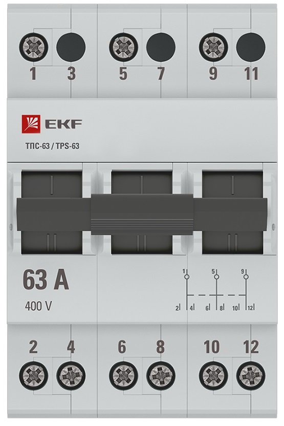 Трехпозиционный переключатель ТПС-63 3P 63А EKF PROxima