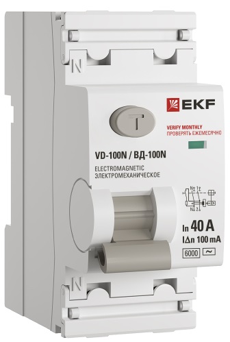 УЗО ВД-100N 40/2 100мА, тип AC, 6кА PROXIMA EKF