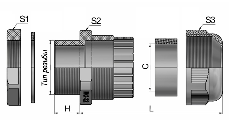 Сальник MG 20 пластик (6-12мм) IP68 черный ГОФРОМАТИК