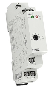 Реле контроля наличия и чередования фаз HRN-55 (380В, 8А), 